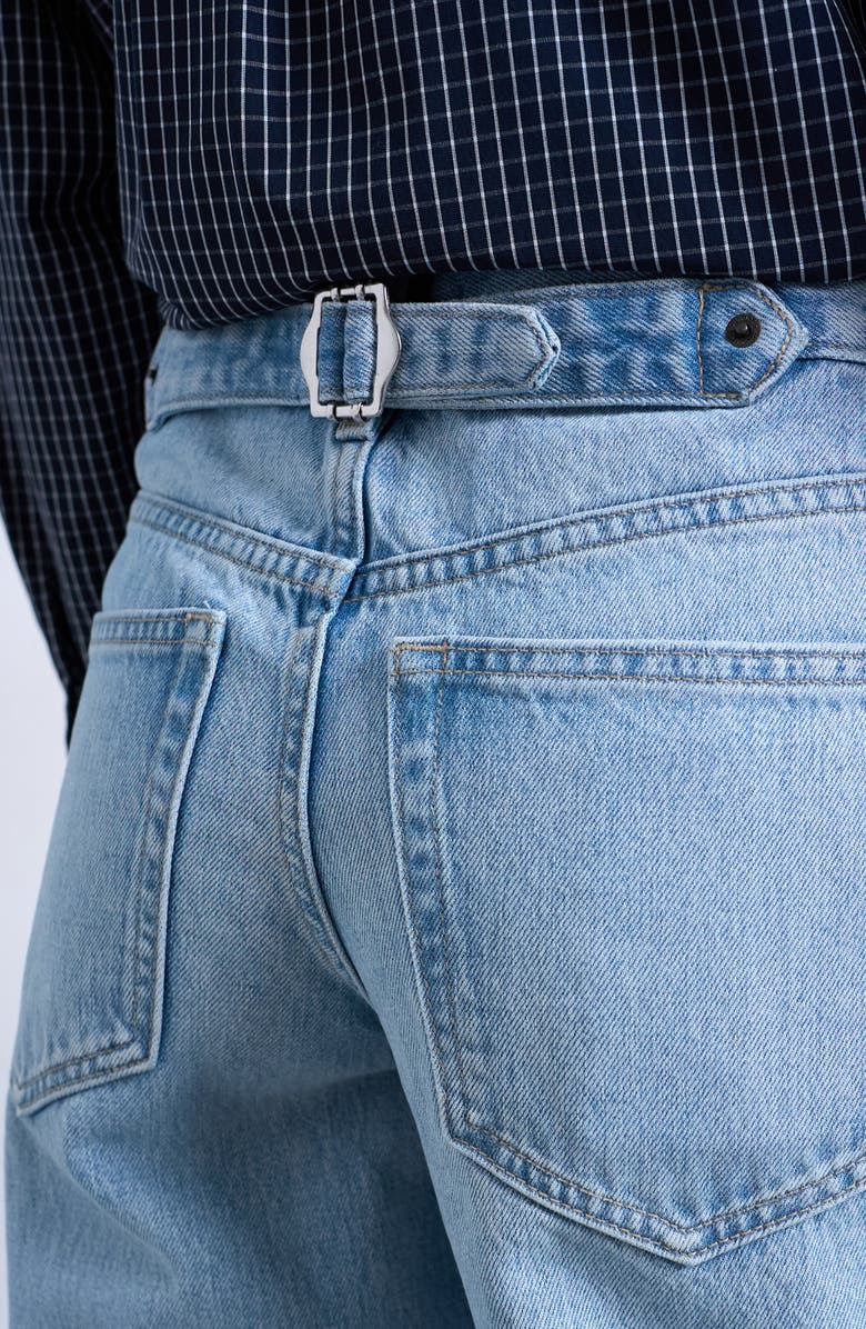 Topshop Cinch Low Rise Relaxed Jeans, Alternate, color, Lblue