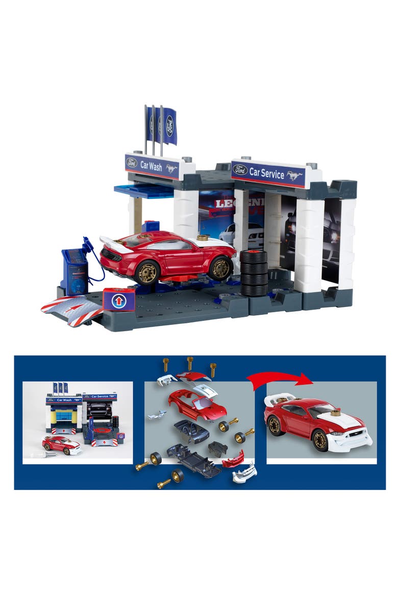 Service Station W/ 2019 Ford Mustang, Alternate, color, Multicolored