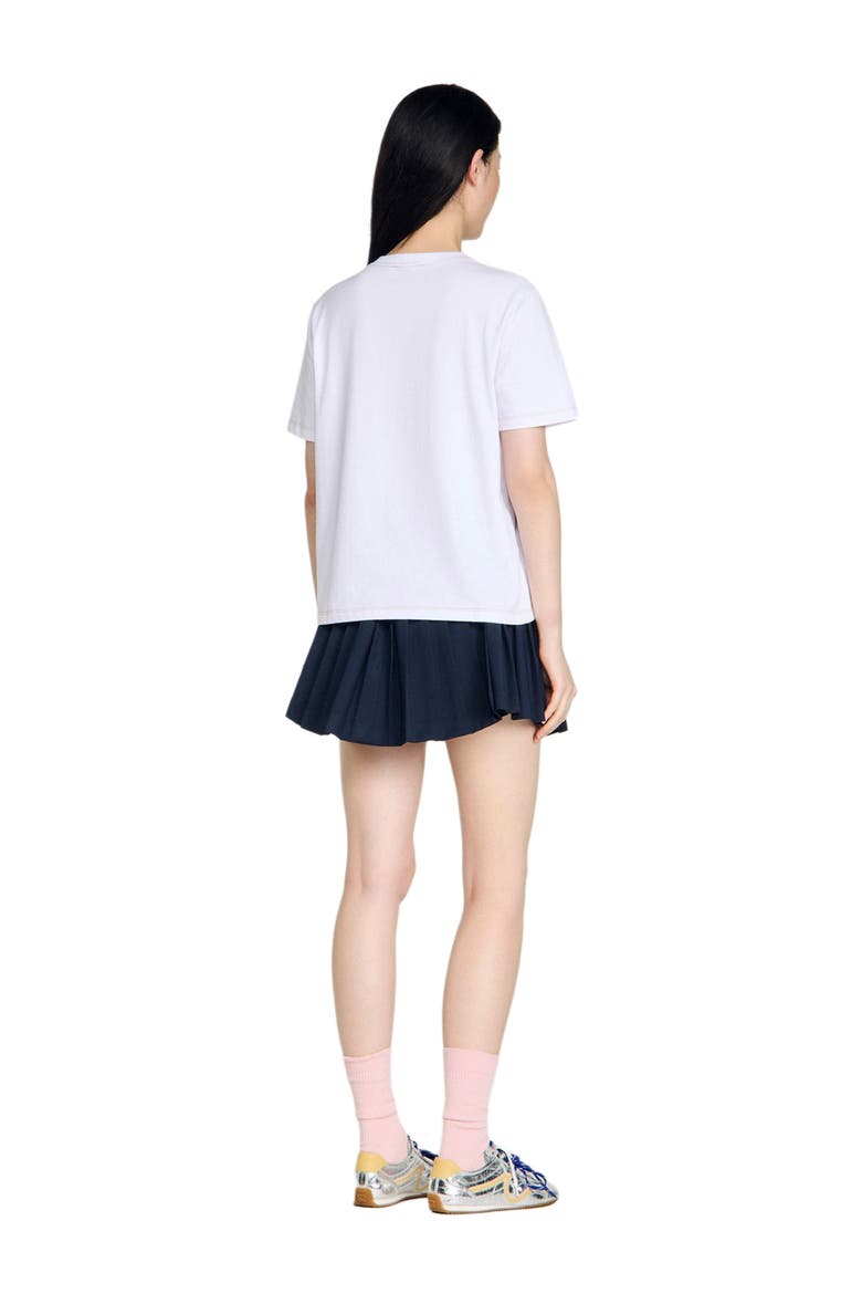Horse embroidery cotton T-shirt, Alternate, color, White