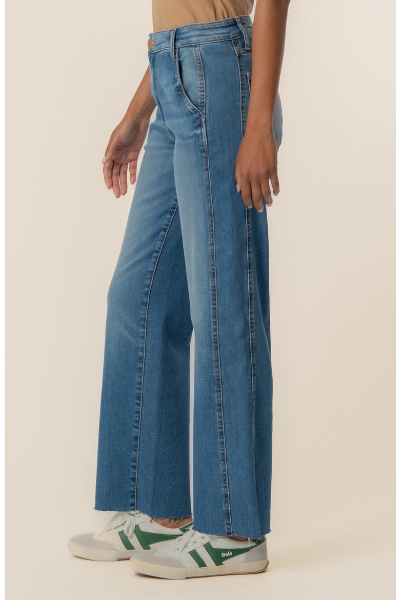 Charlotte High Waist Raw Hem Wide Leg Jeans, Alternate, color, ARTISAN