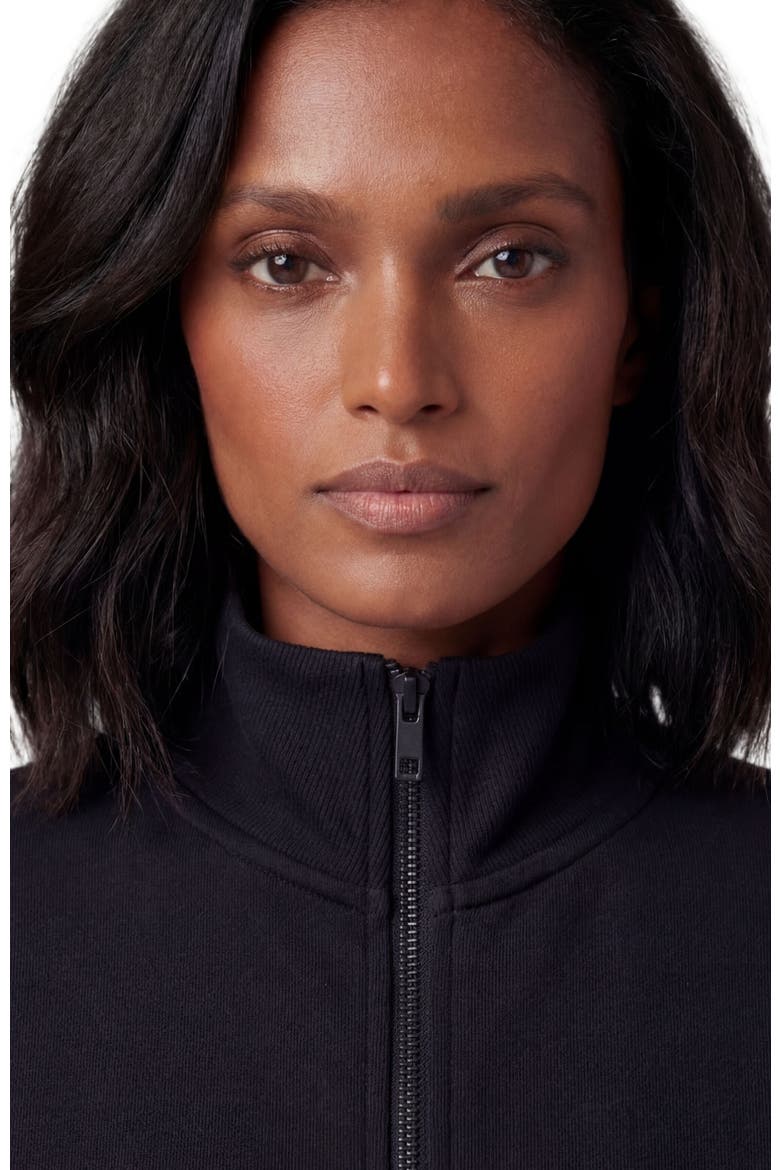 Womens Cropped Zip Jacket, Alternate, color, VERY BLACK