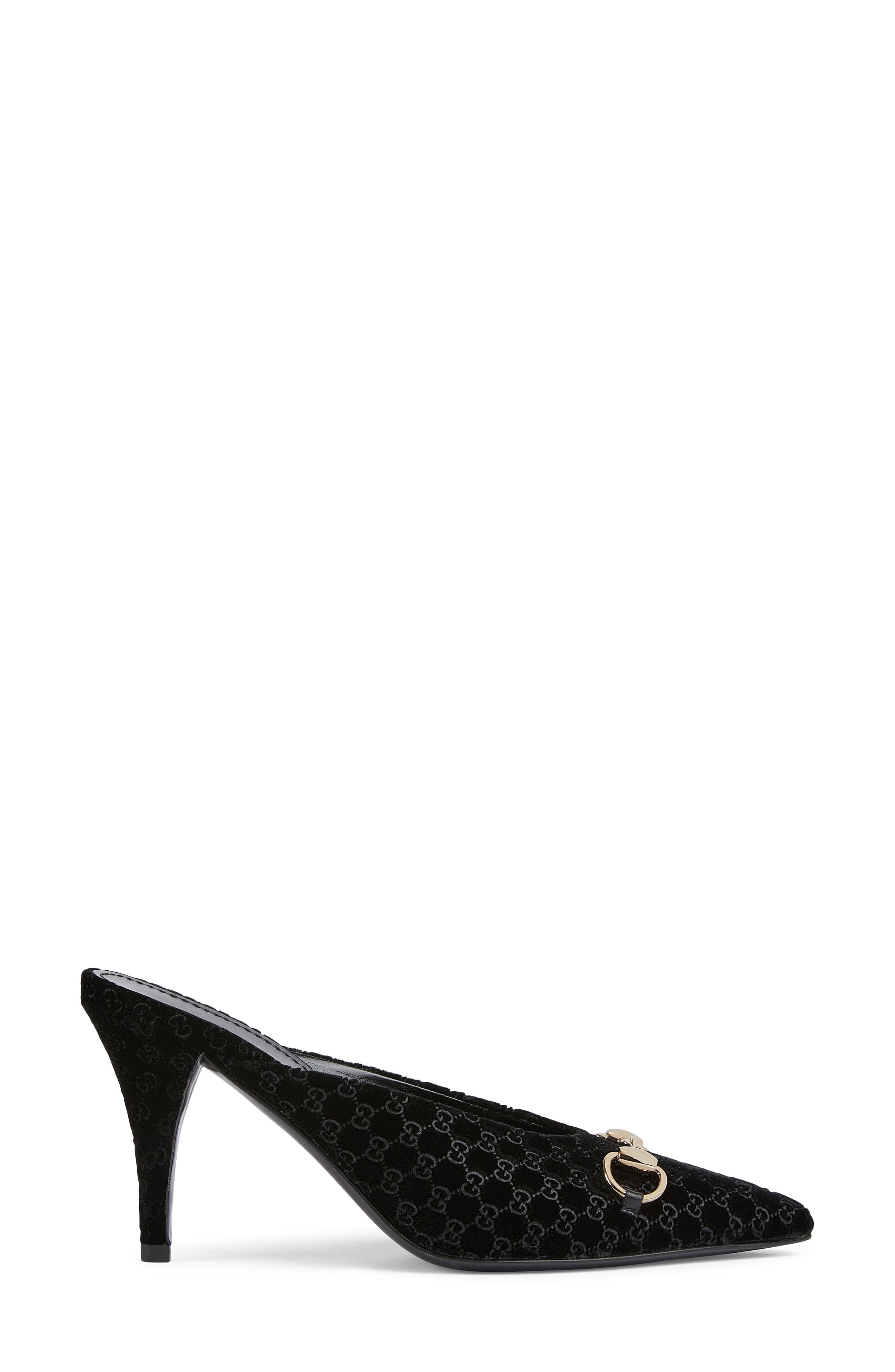 Gucci Erin Pointed Toe Mule, Alternate, color, 001 Black/Black