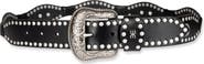 Sam Edelman Studded Scallop Leather Belt