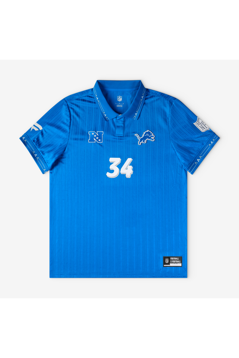 Youth Fanatics Blue Detroit Lions Football x Football Collared Fan Top, Main, color, Blue
