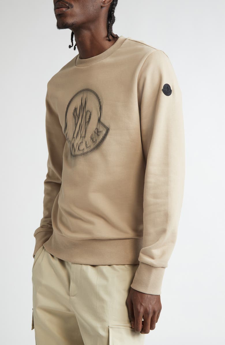 Moncler Blurred Logo Graphic Sweatshirt, Alternate, color, 