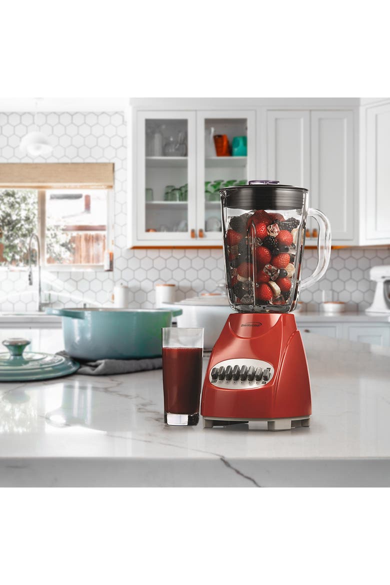 12 Speed Blender with Glass Jar, Alternate, color, Red