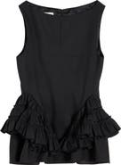 Dries Van Noten Casey Ruffle Wool & Silk Top