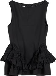 Dries Van Noten Casey Ruffle Wool & Silk Top