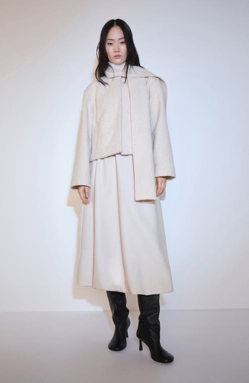 Mango Jacket With Removable Scarf In Beige
