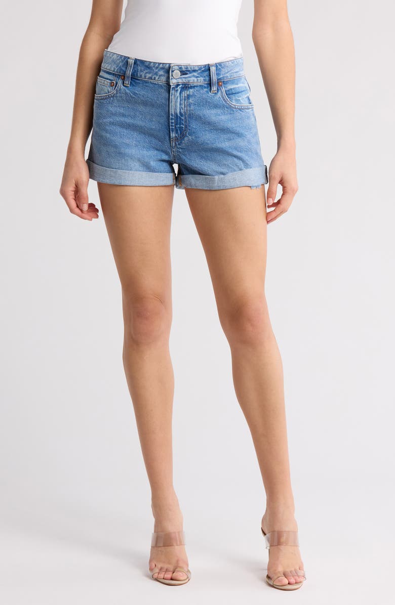 Alice + Olivia Clare Mr Short Rolled Cuff Shorts, Main, color,