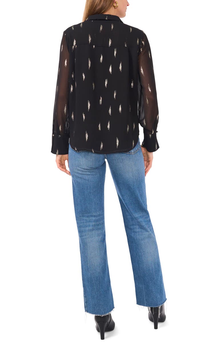 Vince Camuto Metallic Print Long Sleeve Top, Alternate, color,