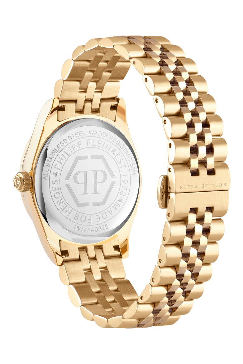 Icon Chain Bracelet Watch, 43mm, Alternate, color, YELLOW GOLD