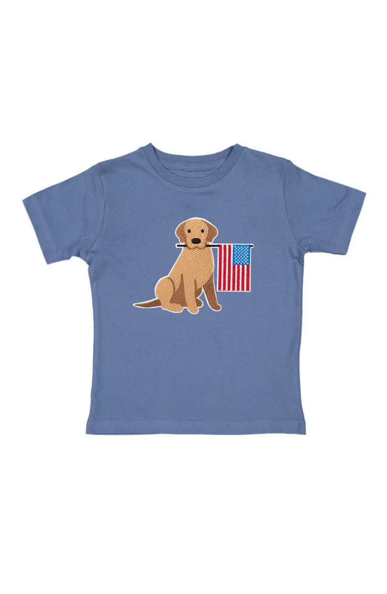 Sweet Wink Patriotic Pup Patch Short Sleeve T-Shirt, Main, color, Indigo