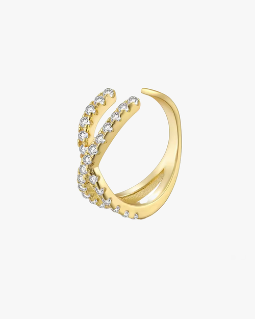Ben Oni Pave X Ear Cuff In Gold
