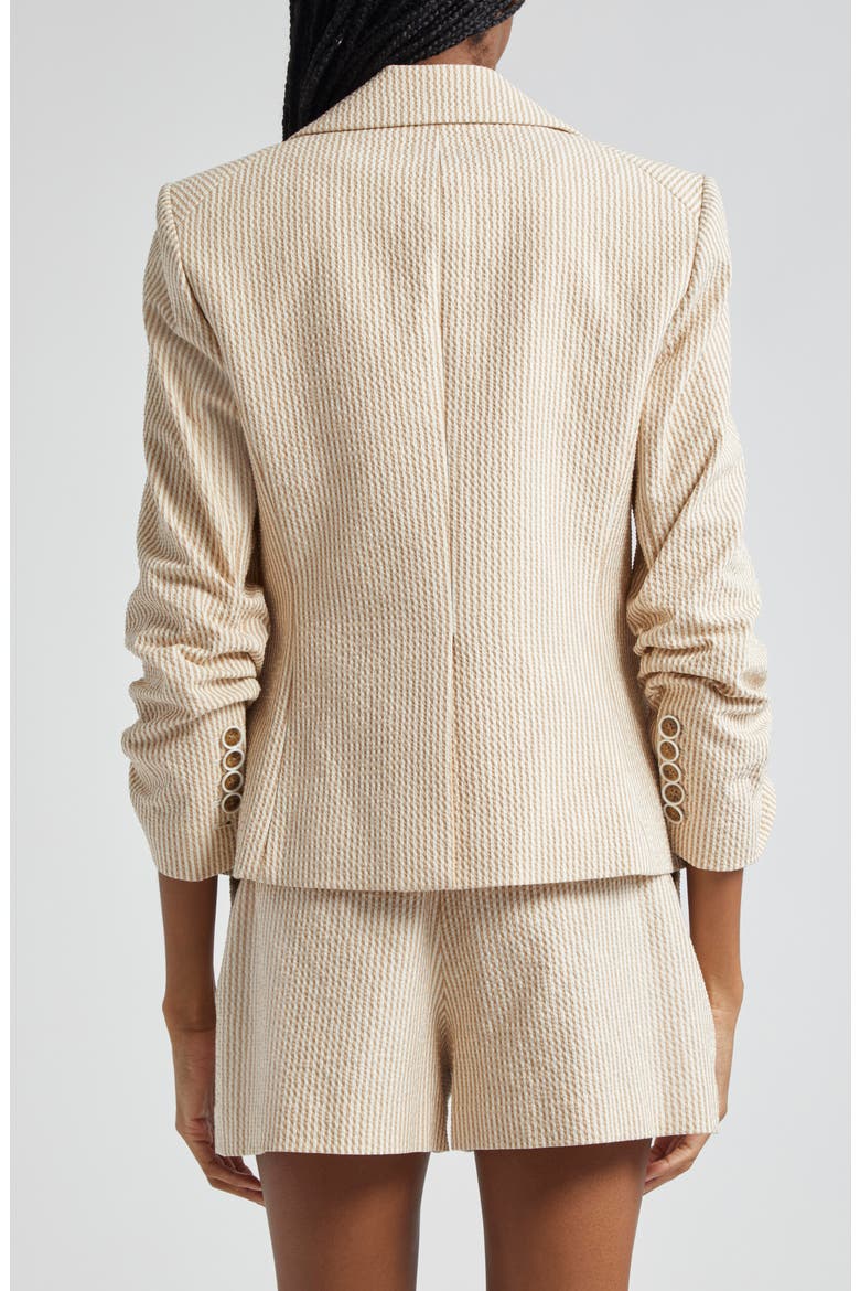 Aaliyah Seersucker Dickey Jacket, Alternate, color, KHAKI/ WHITE