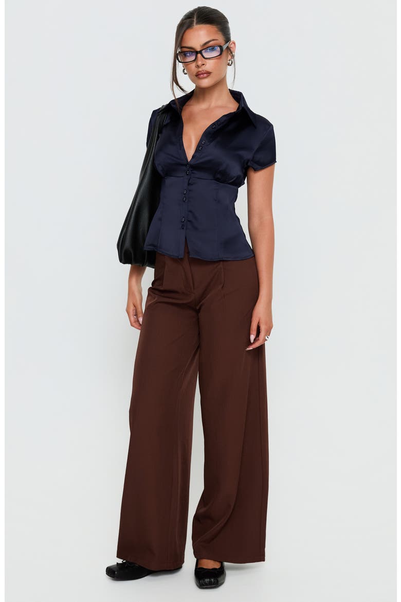 Cottesloe Satin Top, Alternate, color, NAVY