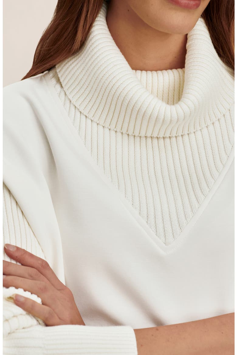Hannah Cowl Neck Sweatshirt, Alternate, color, EGRET