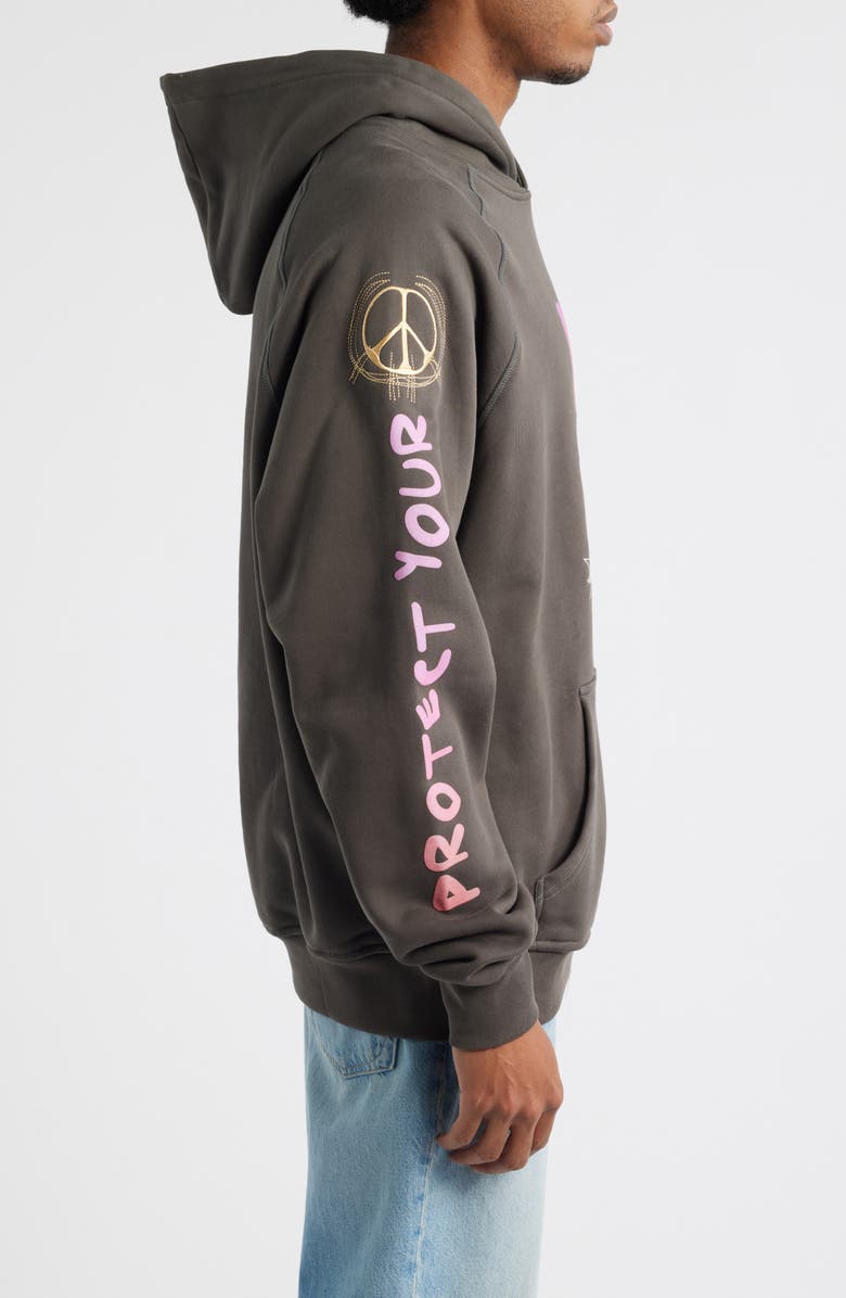 VIC GARCIA WORLD Sweet Bird Graphic Cotton Pullover Hoodie, Alternate, color, Coffee