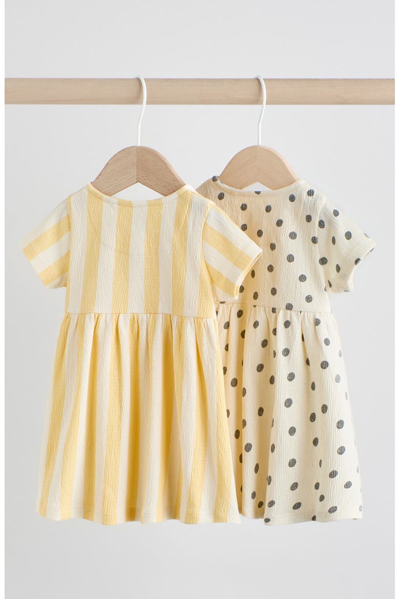 Pack of 2 Assorted Stretch Cotton Dresses, Alternate, color, YELLOW