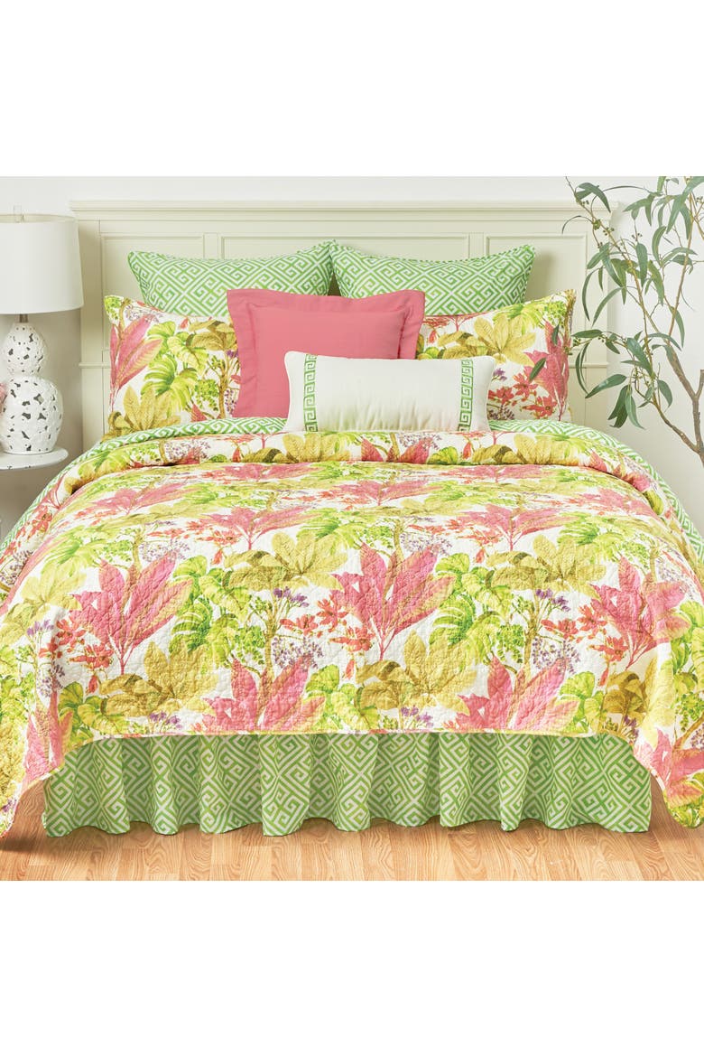 Moana Tropical Cotton Quilt Set  - Reversible and Machine Washable, Alternate, color, Green