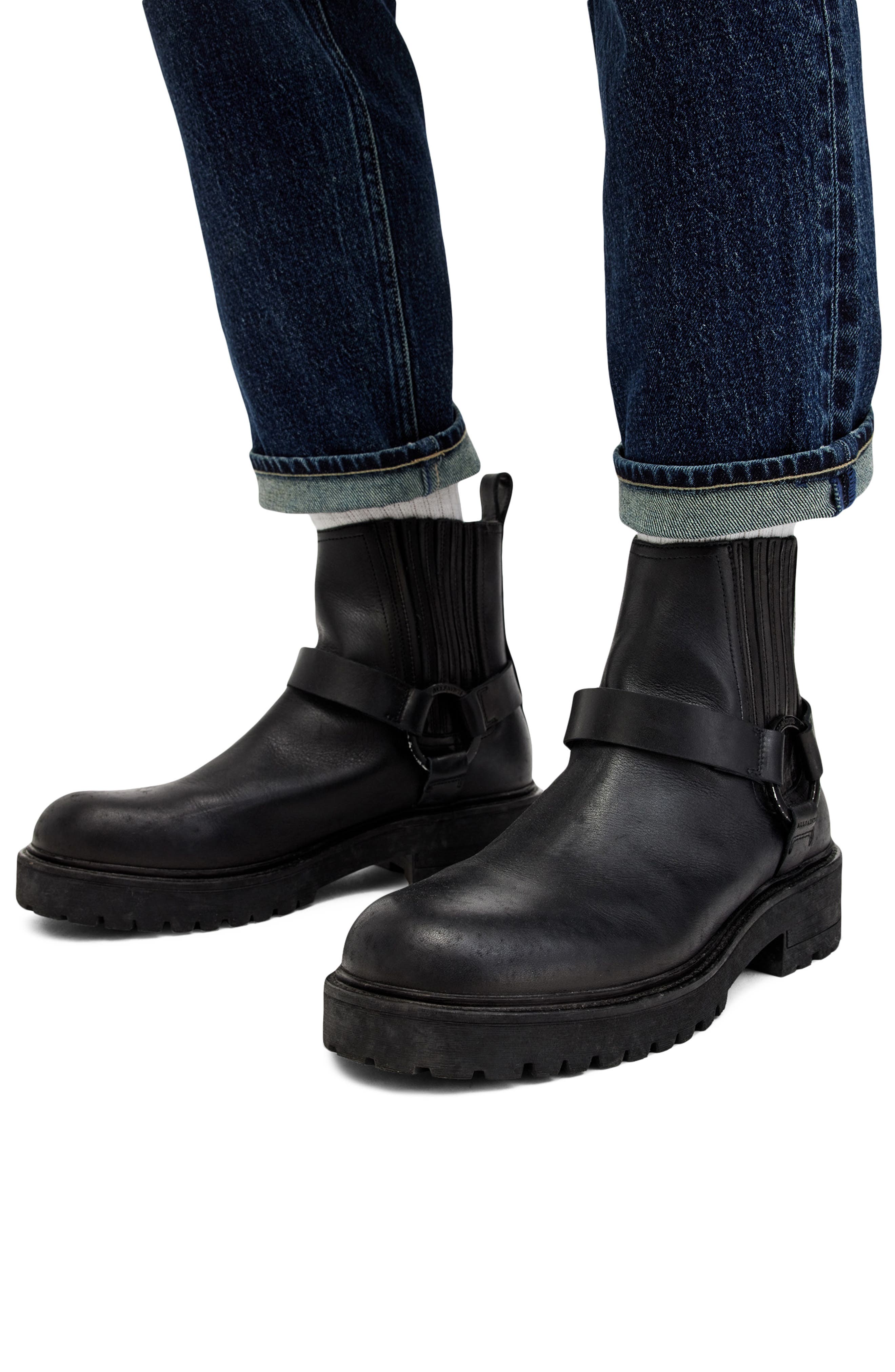 AllSaints Hank Lug Sole Biker Boot, Alternate, color, 