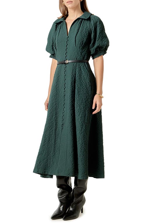 English Factory Button Front Maxi Dress In Green