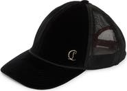 Christian Louboutin Aliochitto Monogram Logo Velvet Trucker Hat