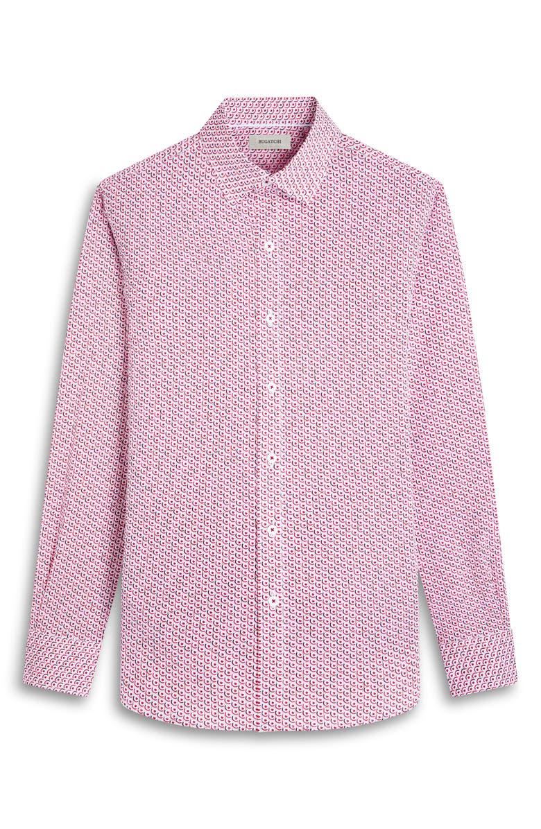 Bugatchi Julian OoohCotton<sup>®</sup> Abstract Button-Up Shirt, Alternate, color, Chili