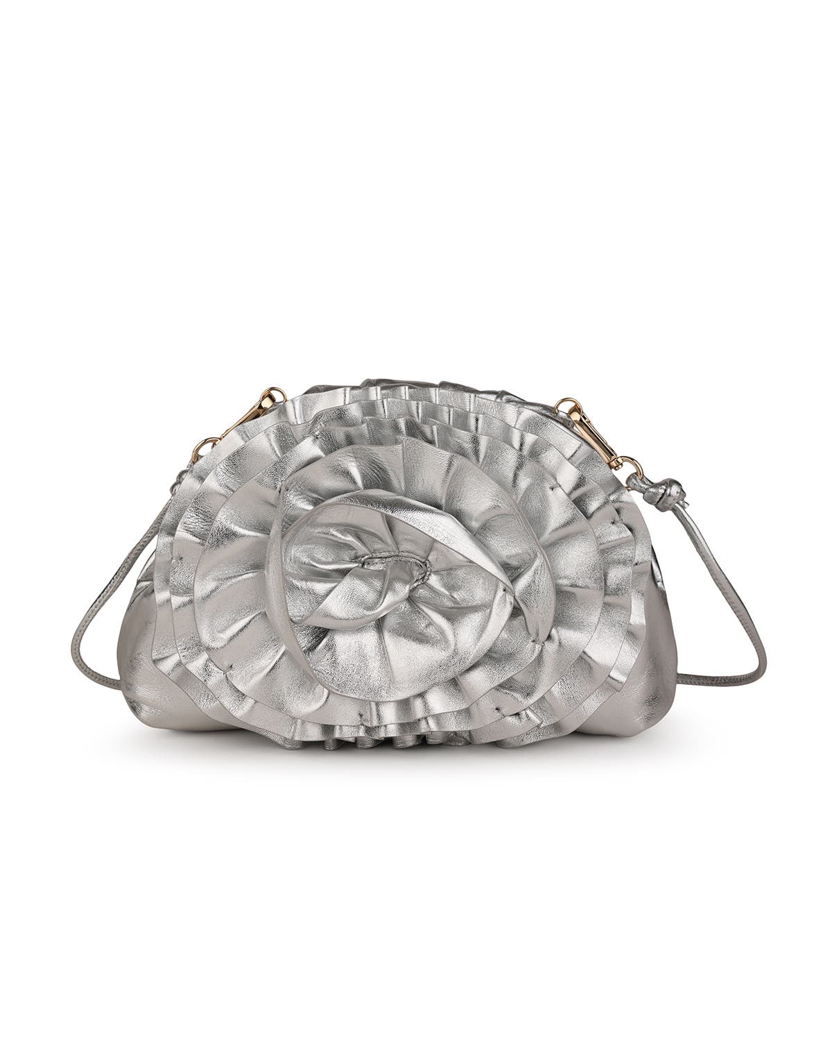 Rafe New York Aya Frame Clutch, Alternate, color, Silver