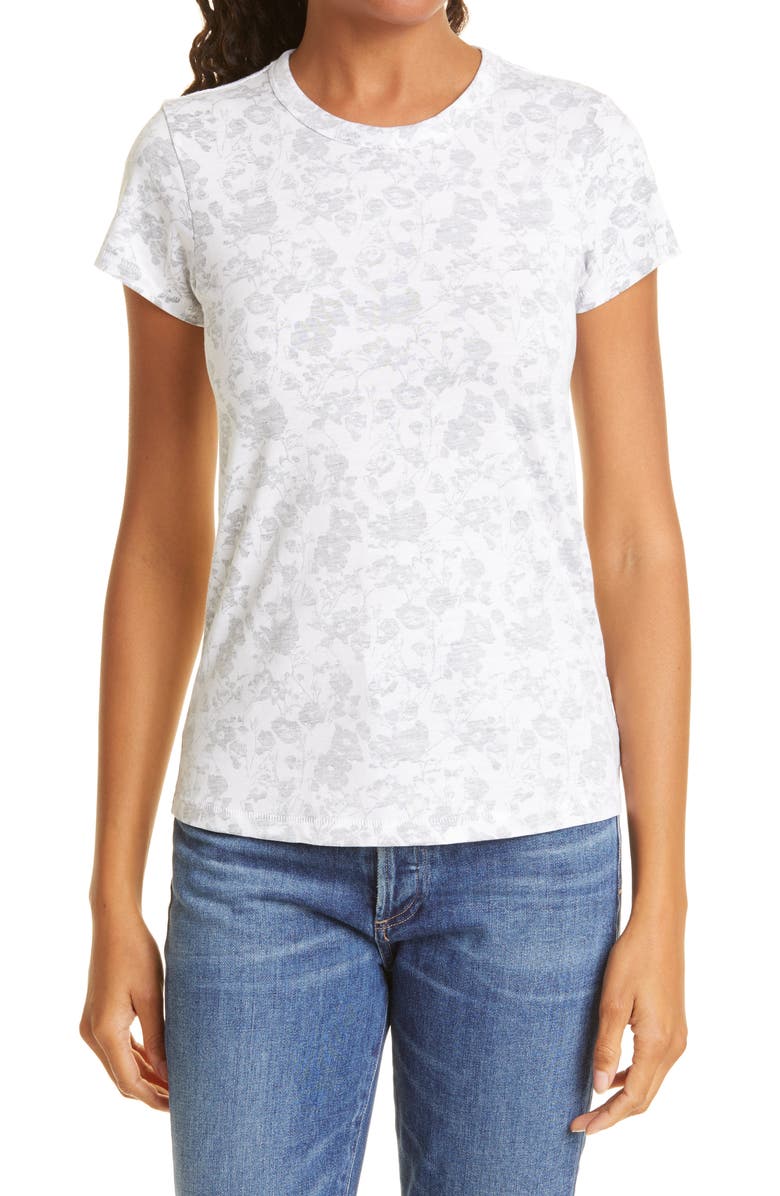 rag & bone Poppy Print Organic Cotton Top, Main, color, 