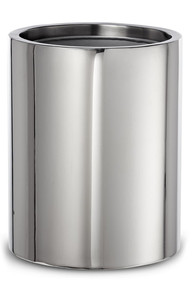 ROSELLI TRADING COMPANY Stainless Steel Wastebasket, Main, color, Silver