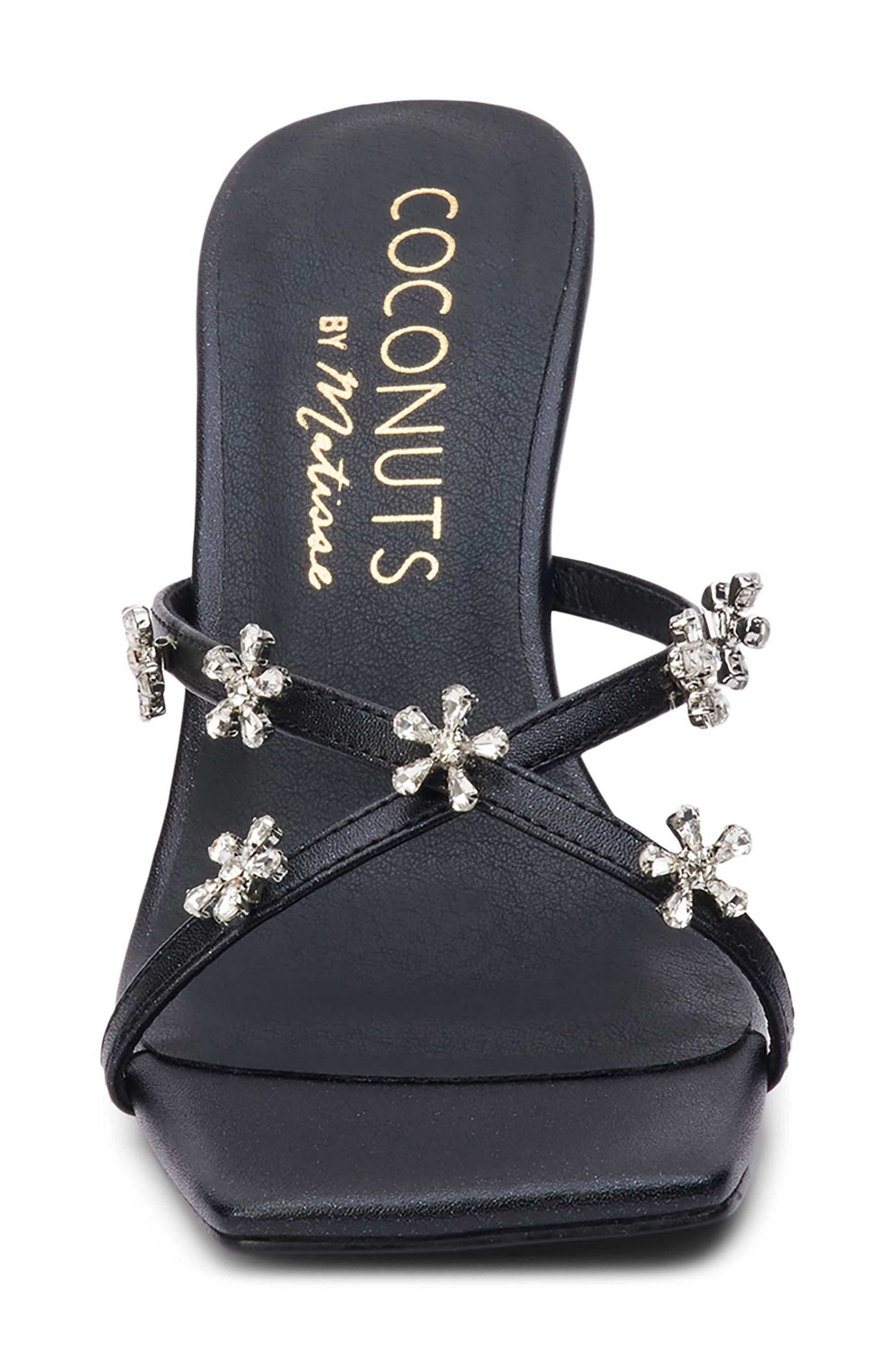 Coconuts by Matisse Levi Crystal Flower Slide Sandal, Alternate, color, 