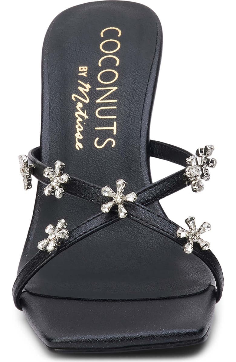 Coconuts by Matisse Levi Crystal Flower Slide Sandal, Alternate, color,