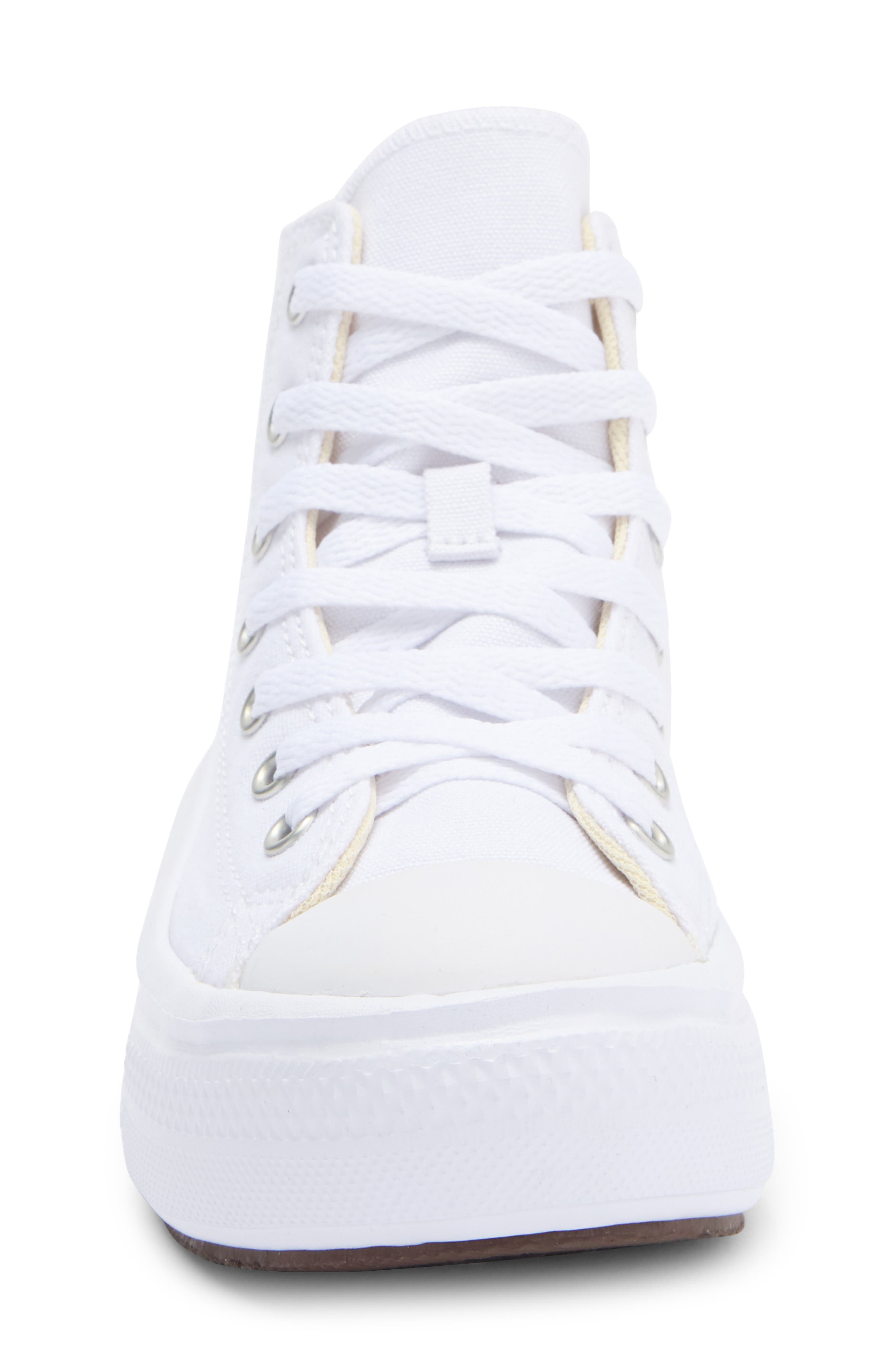 Converse Kids' Chuck Taylor<sup>®</sup> All Star<sup>®</sup> Move High Top Platform Sneaker, Alternate, color, White/ Jp Blue/ Pink