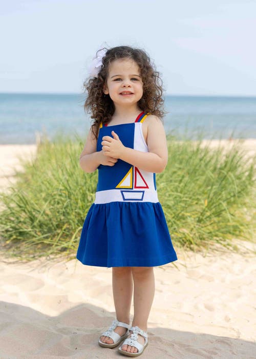 Florence Eiseman Pique Knit Dress With Sailboat In Multi