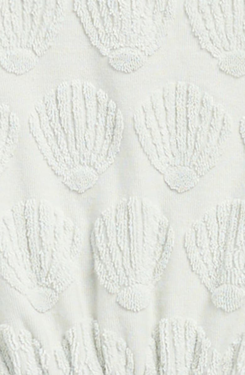 Rylee + Cru Seashell Jacquard Terry Romper, Alternate, color, Seafoam