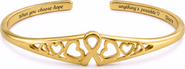 DLORIA Choose Hope Cancer Awareness Heart Engraved Adjustable Cuff Bracelet