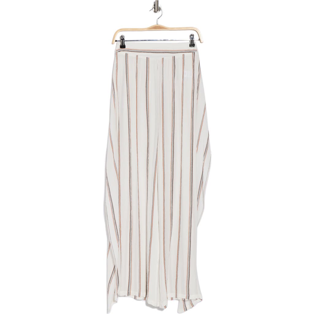 Elan Stripe Wrap Front Cover-up Pants In Multi