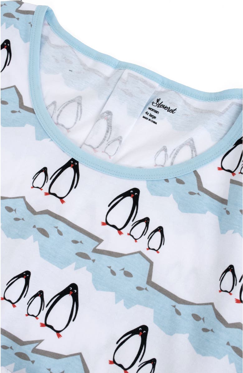 Leveret Women's Cotton Matching Family Holiday Pajamas, Reindeer & Moose Prints, Alternate, color, Penguin