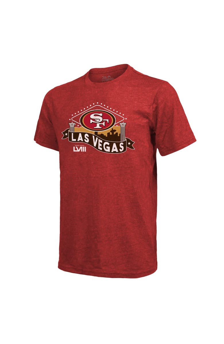 Majestic Threads Men's Majestic Threads Scarlet San Francisco 49ers Super Bowl LVIII Tri-Blend T-Shirt, Alternate, color, 