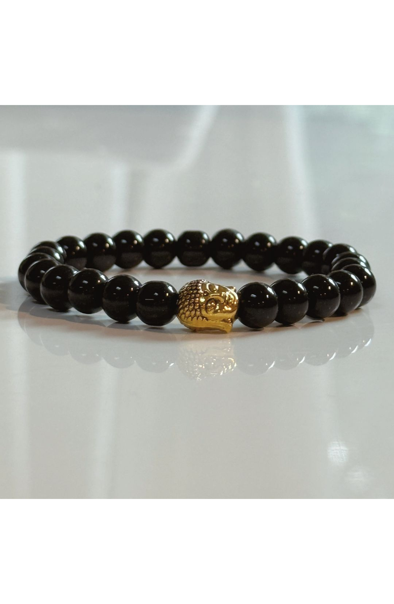 Humanist Beauty Buddha Crystal Beaded Bracelet, Alternate, color, Black Onyx