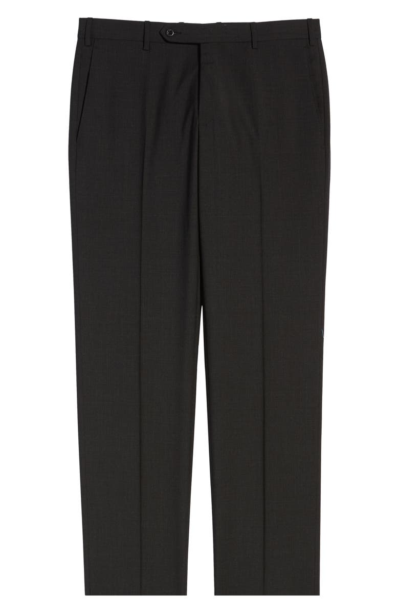 Zanella Parker Flat Front Solid Wool Dress Pants, Alternate, color, 