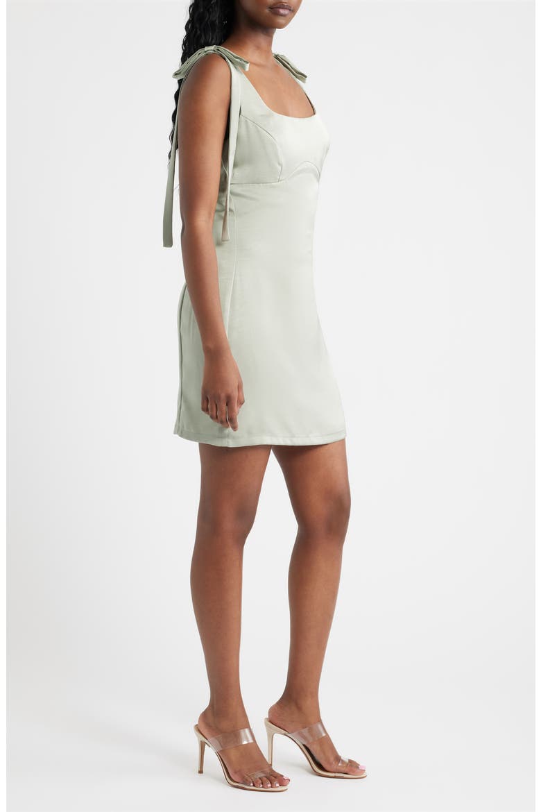 Carly Tie Strap Minidress, Alternate, color, SAGE
