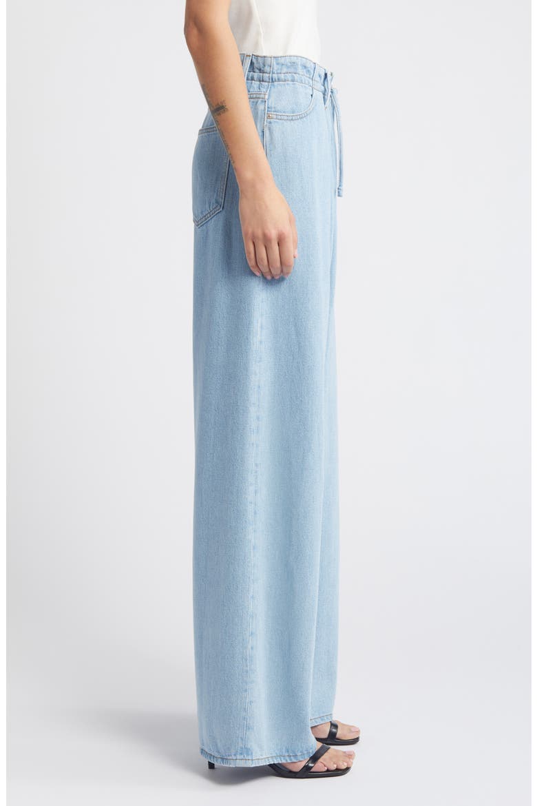 Super Drape Wide Leg Denim Drawstring Pants, Alternate, color, CALABRIA