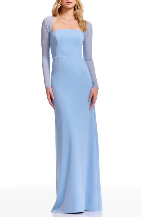 Maxwell Square Neck Long Sleeve Gown