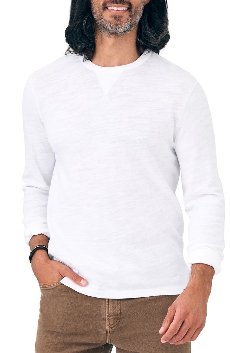 Faherty Sunwashed Long Sleeve Slub Organic Cotton T-Shirt, Main, color,