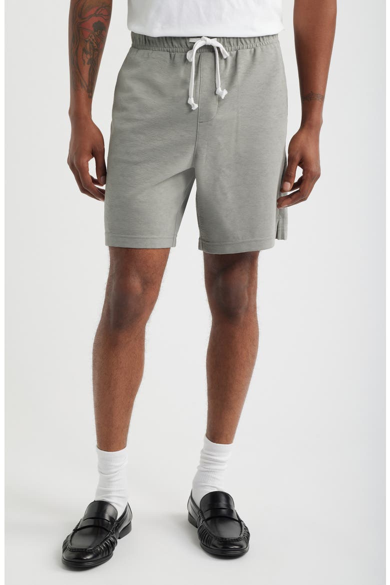 Knit Drawstring Shorts, Main, color, GREY FOSSIL