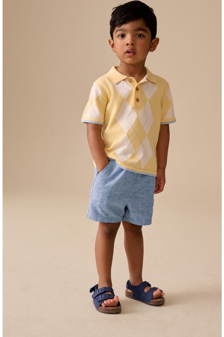 Kids' Linen & Cotton Shorts, Alternate, color, BLUE