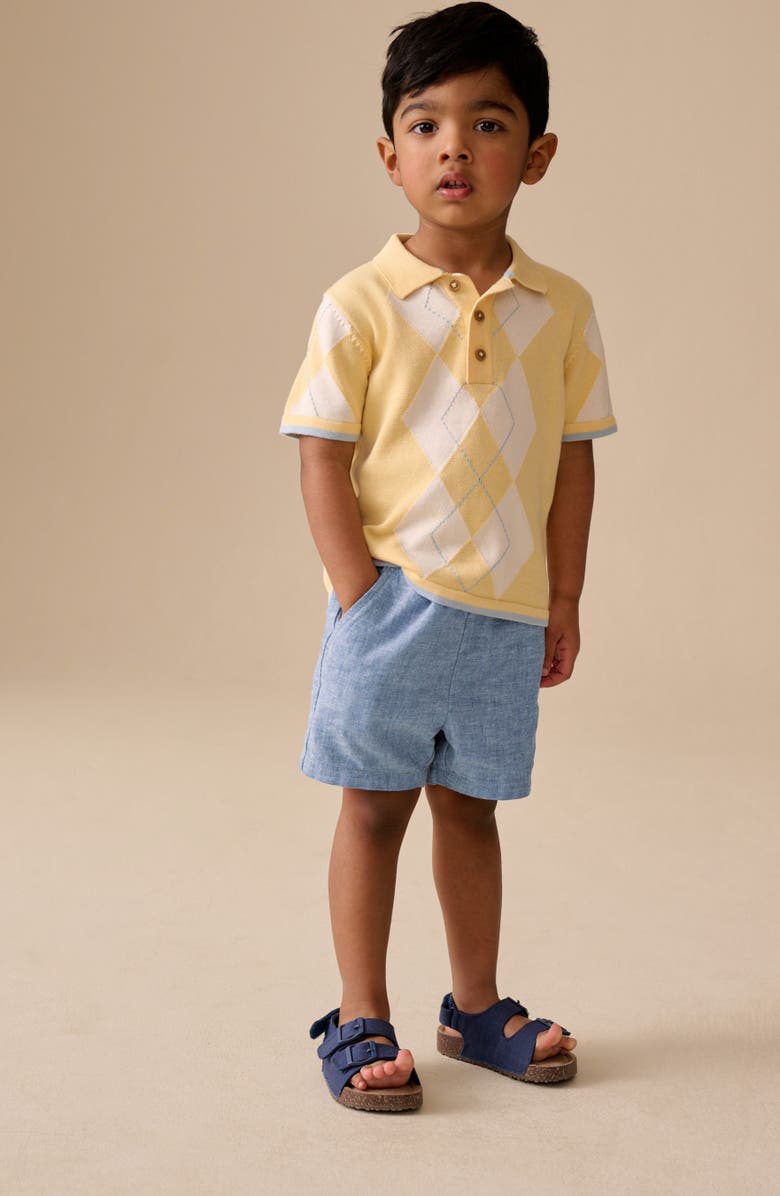 NEXT Kids' Linen & Cotton Shorts, Alternate, color, Blue