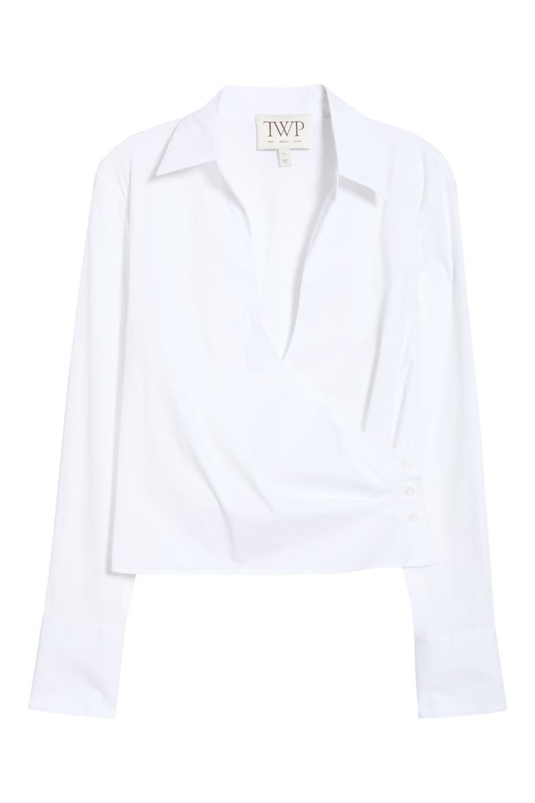 All Wrapped Up Cotton Blend Shirt, Alternate, color, WHITE